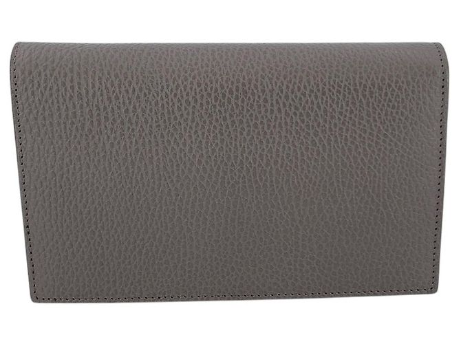 Gucci Bolsa Crossbody Wallet On Chain em couro Grey Dollar com logo entrelaçado Cinza - vista 3