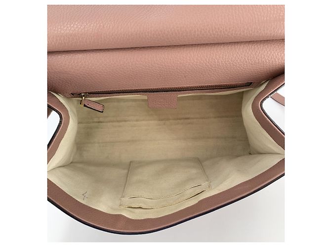 Gucci Borsa a tracolla con patta e manico superiore Marmont in pelle mauve pink Rosa - vista 5