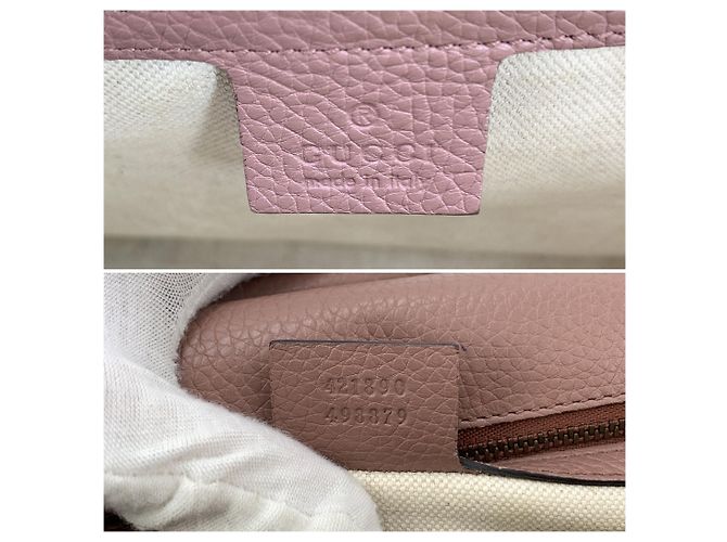 Gucci Borsa a tracolla con patta e manico superiore Marmont in pelle mauve pink Rosa - vista 6