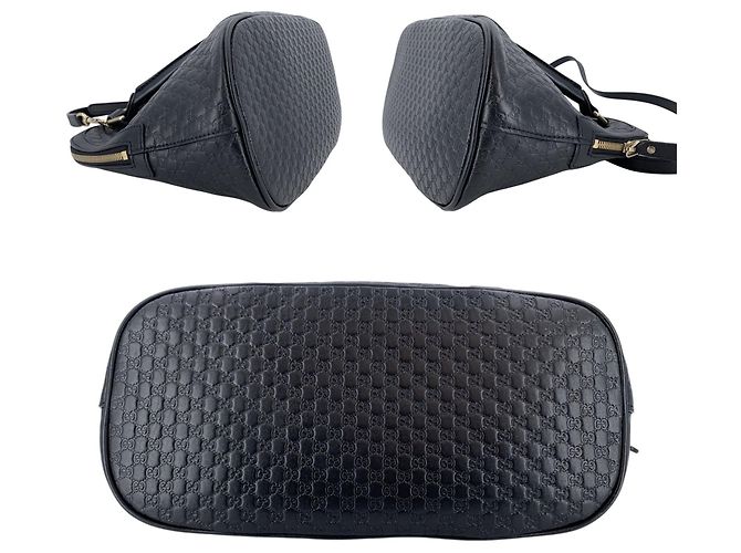Gucci Borsa a tracolla Microssima Dome Medium in pelle nera Nero - vista 4