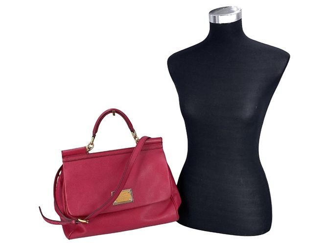 Dolce & Gabbana Borsa a tracolla Miss Sicily Medium in pelle fucsia Rosa - vista 2