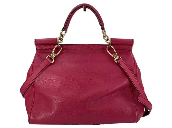 Dolce & Gabbana Borsa a tracolla Miss Sicily Medium in pelle fucsia Rosa - vista 3