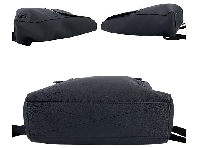 Louis Vuitton Fastline Aerogram Rucksack und Schultertasche aus schwarzem Leder - Ansicht 4