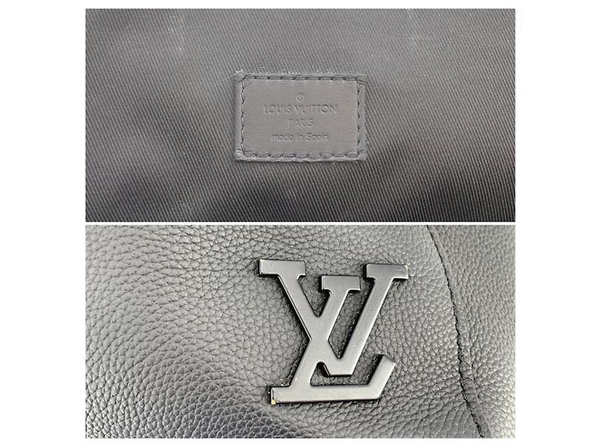 Louis Vuitton Fastline Aerogram Rucksack und Schultertasche aus schwarzem Leder - Ansicht 6