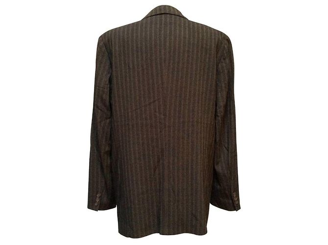 DKNY Brown Wool Blend Jacket with Black Stripes - view 2