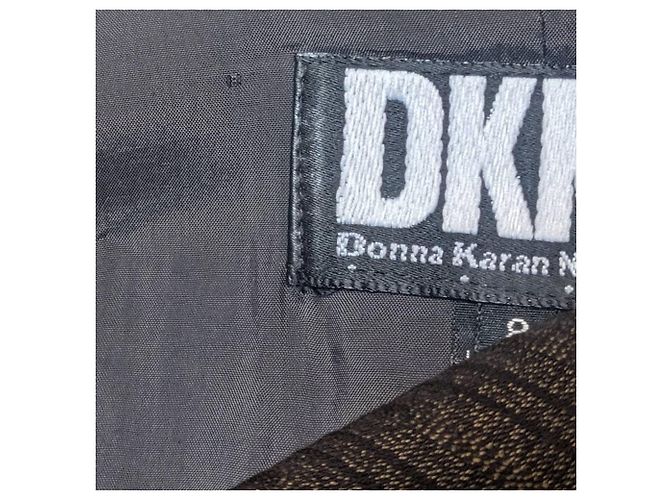 DKNY Brown Wool Blend Jacket with Black Stripes - view 7