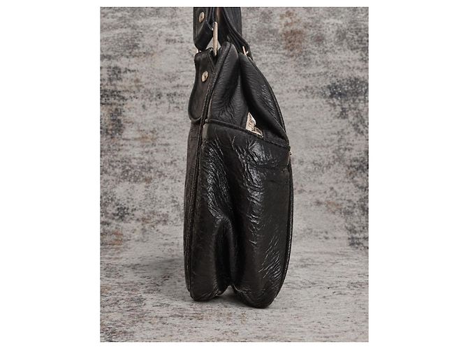 Courreges Bolsa de mão Courrèges em couro de vinil preto - vista 4