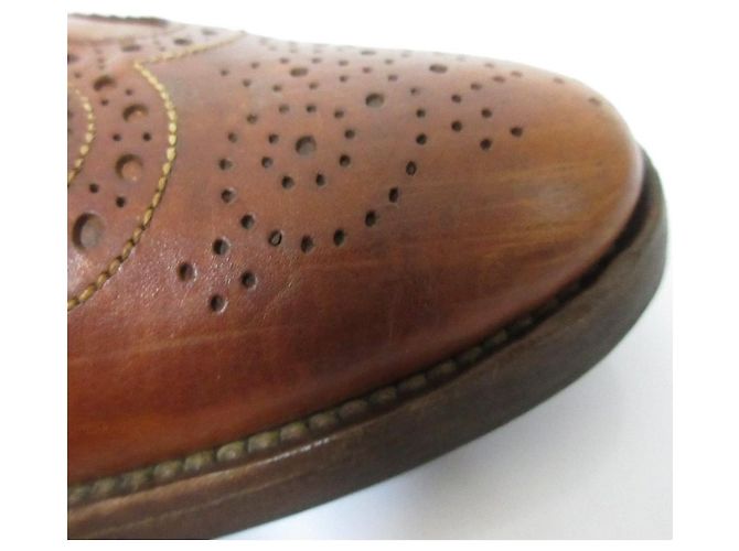 Autre Marque Santoni Wingtip Leder-Schnürschuhe Braun - Ansicht 8