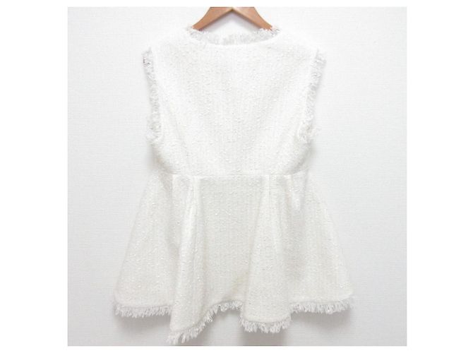 Autre Marque UBIQ REIMI Collaboration Tweed Peplum Gilet Blanco - vista 2