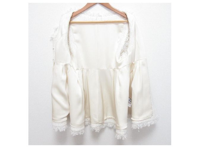 Autre Marque UBIQ REIMI Collaboration Tweed Peplum Gilet Blanco - vista 3