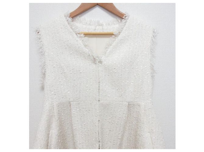 Autre Marque UBIQ REIMI Collaboration Tweed Peplum Gilet Blanco - vista 4