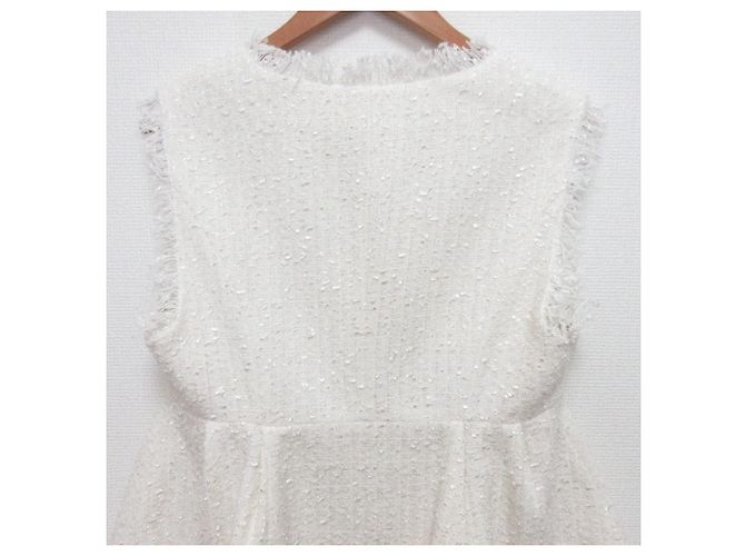 Autre Marque UBIQ REIMI Collaboration Tweed Peplum Gilet Blanco - vista 5