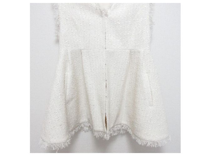 Autre Marque UBIQ REIMI Collaboration Tweed Peplum Gilet Blanco - vista 7