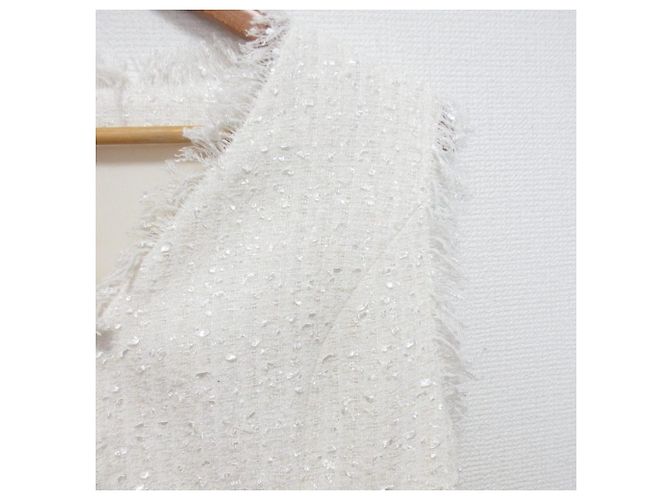 Autre Marque UBIQ REIMI Collaboration Tweed Peplum Gilet Blanco - vista 8