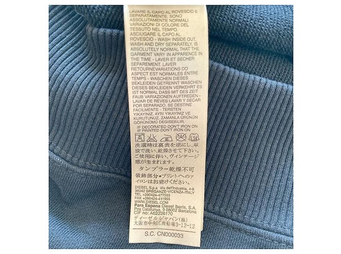 Autre Marque Hoodie com zíper em algodão com acabamento em denim Diesel Preto - vista 11