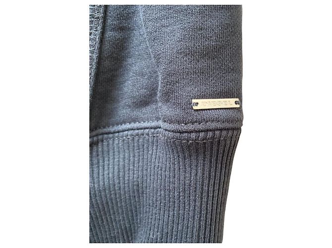 Autre Marque Hoodie com zíper em algodão com acabamento em denim Diesel Preto - vista 6