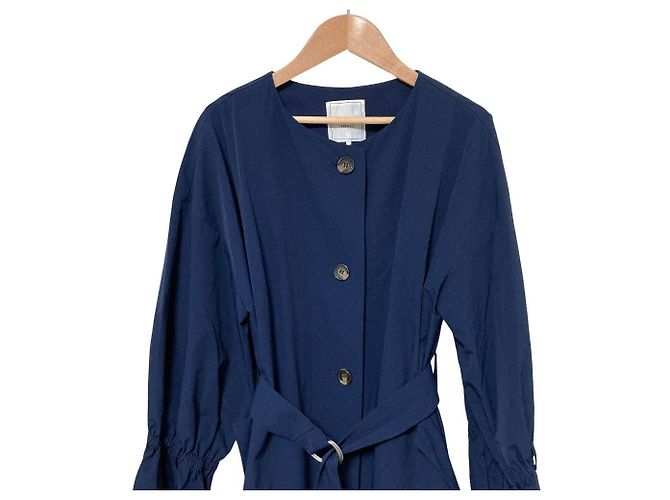 Autre Marque Techichi TERRASSE Abrigo sin cuello de nailon Azul Azul marino - vista 3