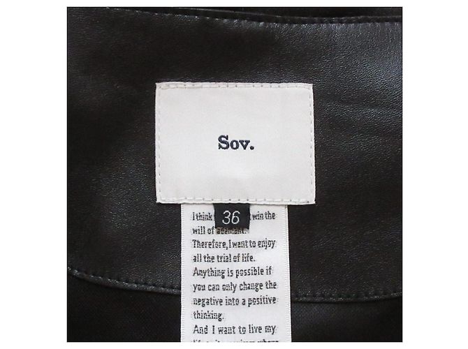 Autre Marque Veste sans col en similicuir Sov. Double Standard Clothing Noir - vue 10