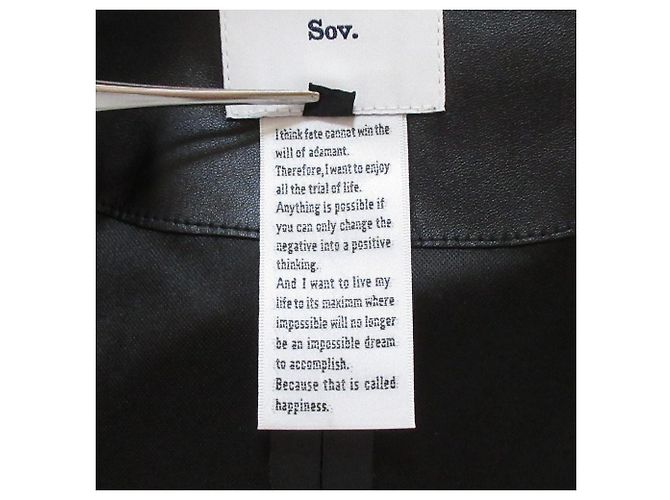 Autre Marque Veste sans col en similicuir Sov. Double Standard Clothing Noir - vue 11