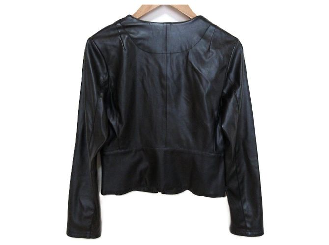 Autre Marque Veste sans col en similicuir Sov. Double Standard Clothing Noir - vue 2