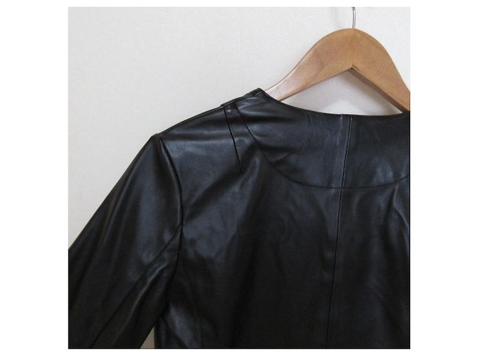 Autre Marque Veste sans col en similicuir Sov. Double Standard Clothing Noir - vue 5