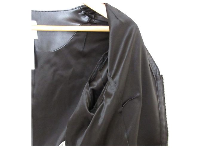 Autre Marque Veste sans col en similicuir Sov. Double Standard Clothing Noir - vue 8