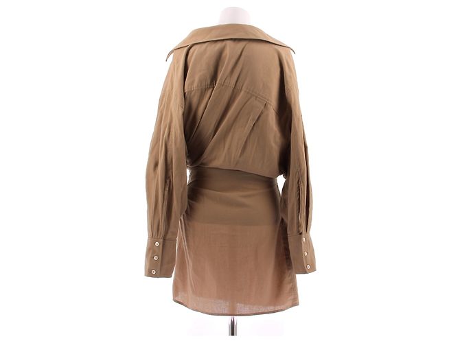 Jacquemus Vestido camel "Le Papier" Camelo - vista 2