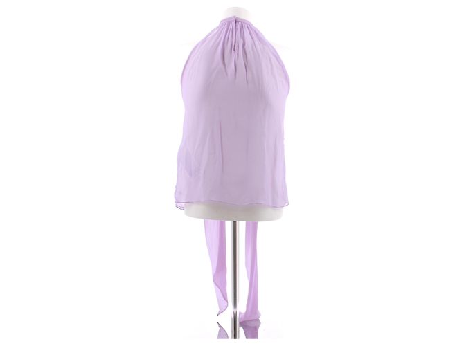Autre Marque Top in seta lilla SAINT LAURENT Porpora - vista 2