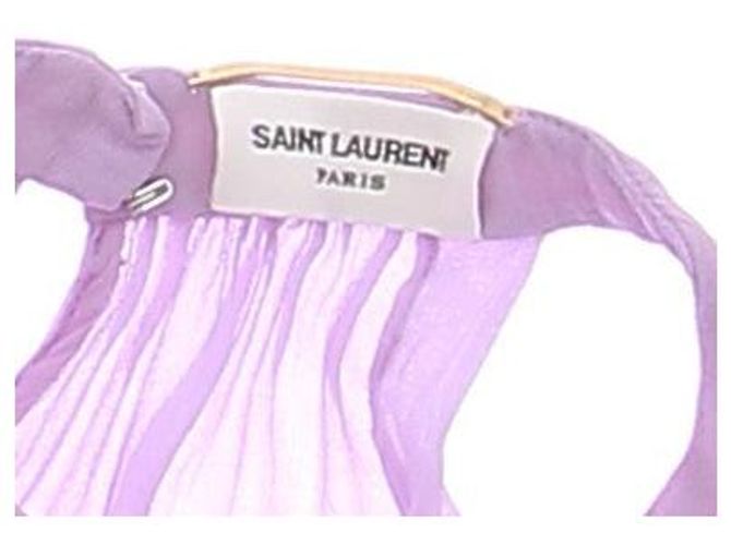 Autre Marque Top in seta lilla SAINT LAURENT Porpora - vista 5