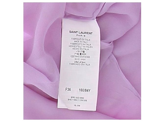 Autre Marque Top in seta lilla SAINT LAURENT Porpora - vista 7