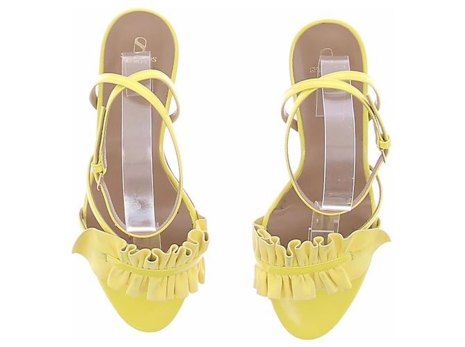 Autre Marque SKORPIOS Pumps aus Leder Gelb Größe 42 - Ansicht 4