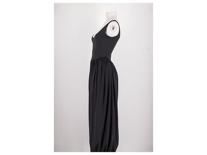 Autre Marque Abito maxi nero LEAU - vista 5