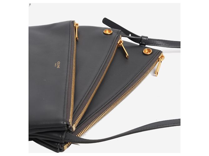 Céline Große Trio Schultertasche in Schwarz - Ansicht 4