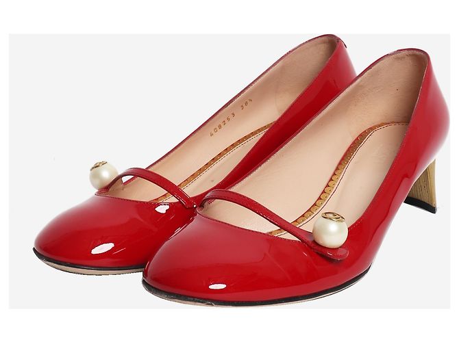 Gucci Rote Lackleder Mary-Jane Pumps - size EU 38.5 (UK 5.5) - Ansicht 2
