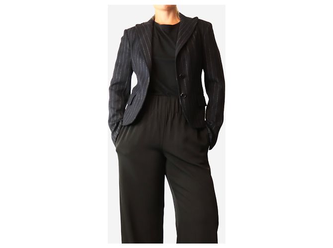 Loro Piana Blazer de lana azul marino con raya diplomática - size UK 8 - vista 3