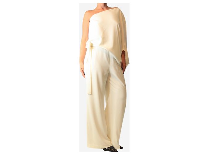 Autre Marque Einschulter-Jumpsuit creme - size UK 16 Roh - Ansicht 3