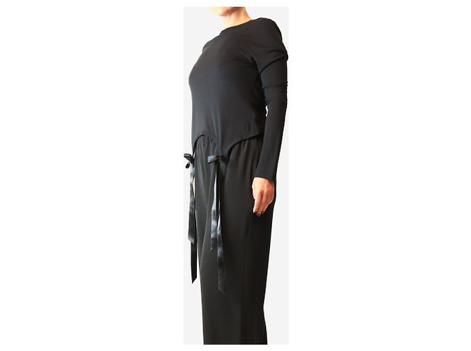 Simone Rocha Top de cinta negro de manga larga - size M - vista 3