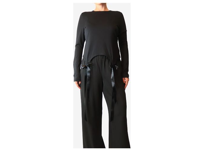 Simone Rocha Top de cinta negro de manga larga - size M - vista 4