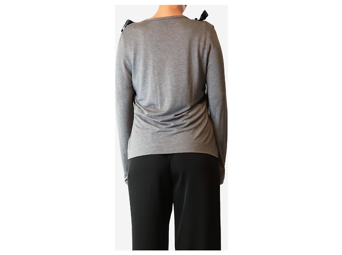 Simone Rocha Top con cinta gris jaspeado - size L - vista 2