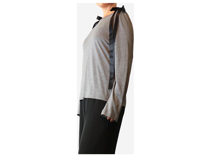 Simone Rocha Top con cinta gris jaspeado - size L - vista 3