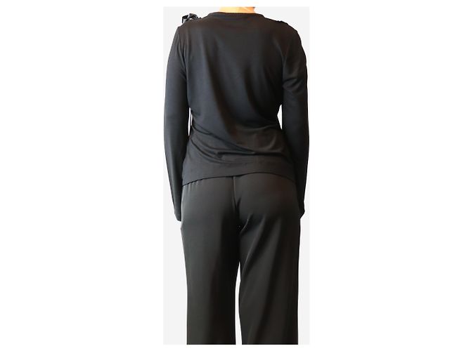 Simone Rocha Schwarzes Langarm-Oberteil mit Schleifendetail - size M - Ansicht 2