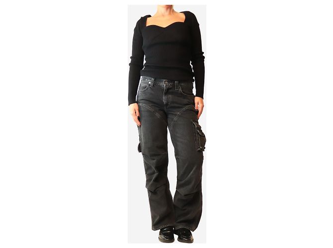 Agolde Risha Utility Jeans in Washed Black - size UK 10 Schwarz - Ansicht 2