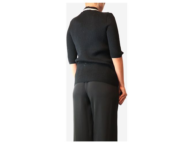 Céline Strickpullover mit Pailletten in Schwarz - Größe M - Ansicht 2
