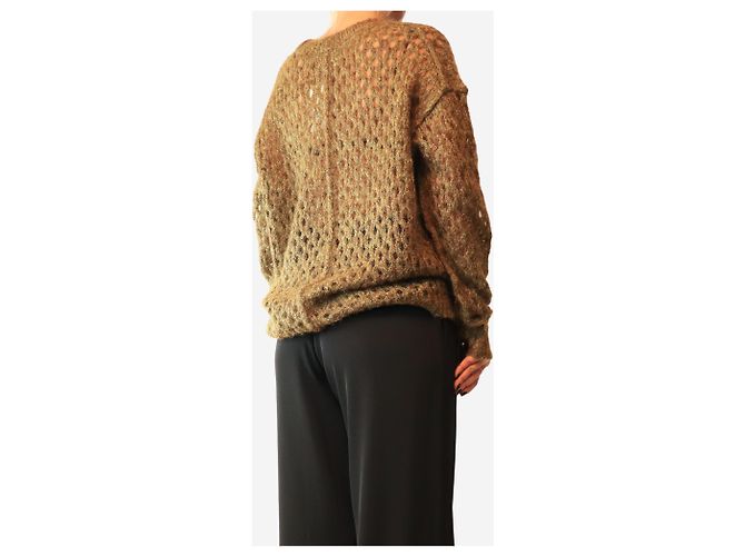 Isabel Marant Tiana Strickpullover mit Pointelle-Muster in Khaki - size UK 10 Grün - Ansicht 2