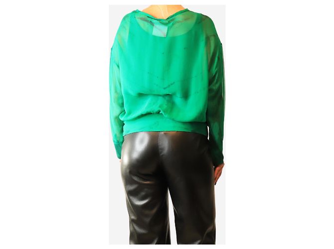 Autre Marque Blusa trasparente tie-dye verde - size M - vista 2