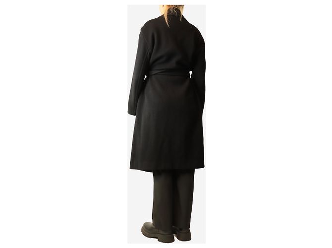 Iro Abrigo grueso negro con cinturón - size UK 10 - vista 2