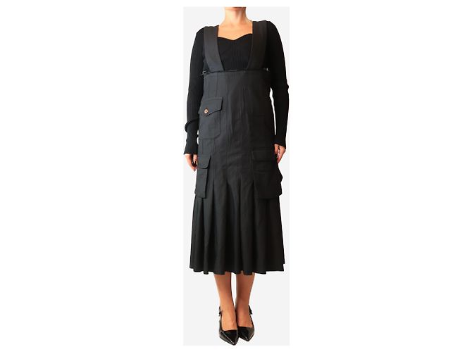 Autre Marque Schwarzes Pinafore-Kleid mit Fronttasche - size S - Ansicht 3