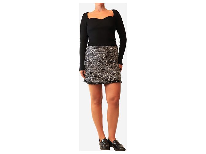 Balenciaga Minifalda de tweed en blanco y negro - size 10 - vista 2