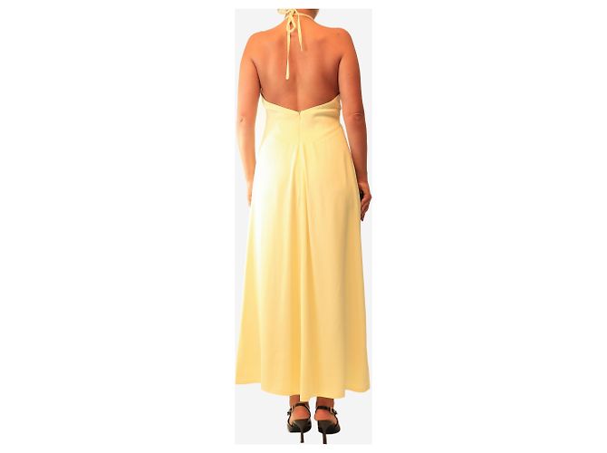 Autre Marque Vestido maxi amarillo con cuello halter - size UK 12 - vista 2