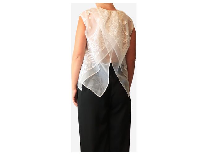 Sacai Colete de malha branco com costas abertas - size S - vista 3